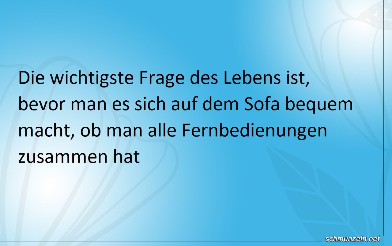 Die wichtigste Frage auf der Couch Die wichtigste Frage auf der Couch