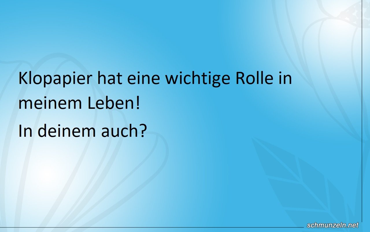 Klopapier hat eine wichtige Rolle Klopapier hat eine wichtige Rolle