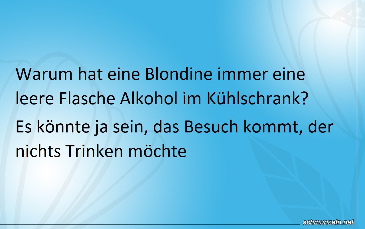 blondine Alkohl
