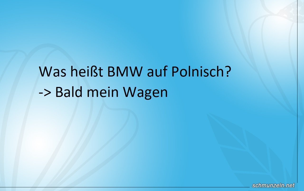 Was heißt BMW auf Polnisch? Was heißt BMW auf Polnisch?