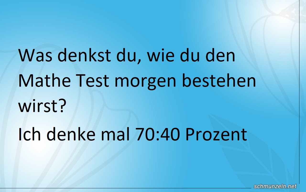 Wie wirst du den Mathe Test wohl bestehen? Wie wirst du den Mathe Test wohl bestehen?