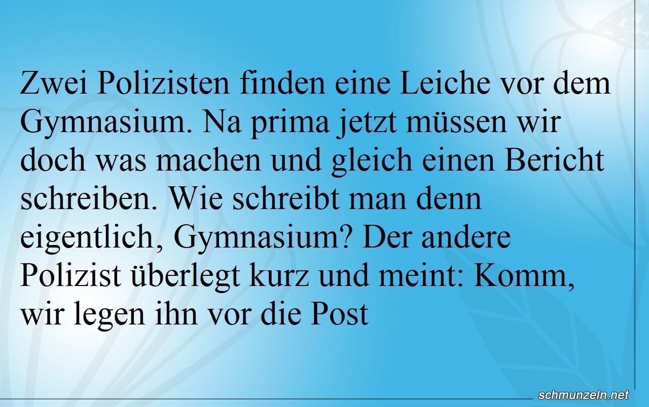 Zwei Polizisten finden eine Leiche Zwei Polizisten finden eine Leiche