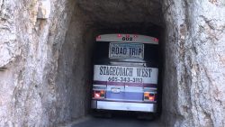 bus faehrt durch den tunnel am n
