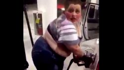 fette und hoch geschminkte frau