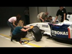 Frauen beim Reifenwechsel frauen beim reifenwechsel