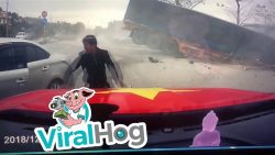 Ganz knappe Sache bei dem LKW Unfall ganz knappe sache bei dem lkw un