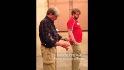 laermmesser bei der arbeit