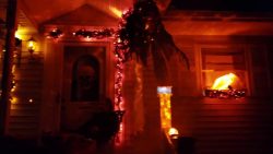 realistic halloween house on fir