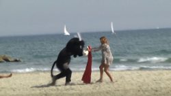 Stierkampf mit Remi Gaillard am Strand stierkampf mit remi gaillard am