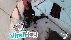 Und weg ist die Angel beim Eis Fischen und weg ist die angel beim eis f