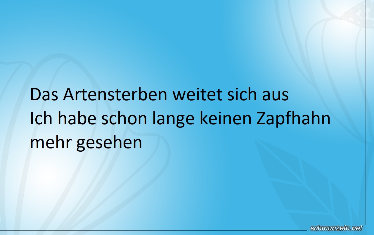 artensterben zapfhahn