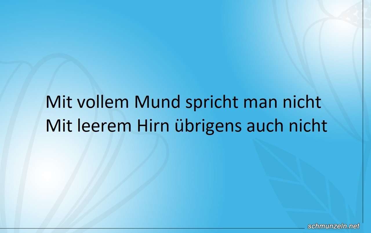 Mit vollem Mund spricht man nicht mund hirn