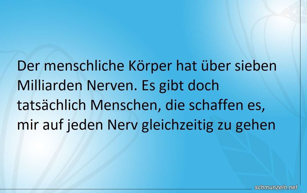 Ganz gewaltig auf die Nerven gehen