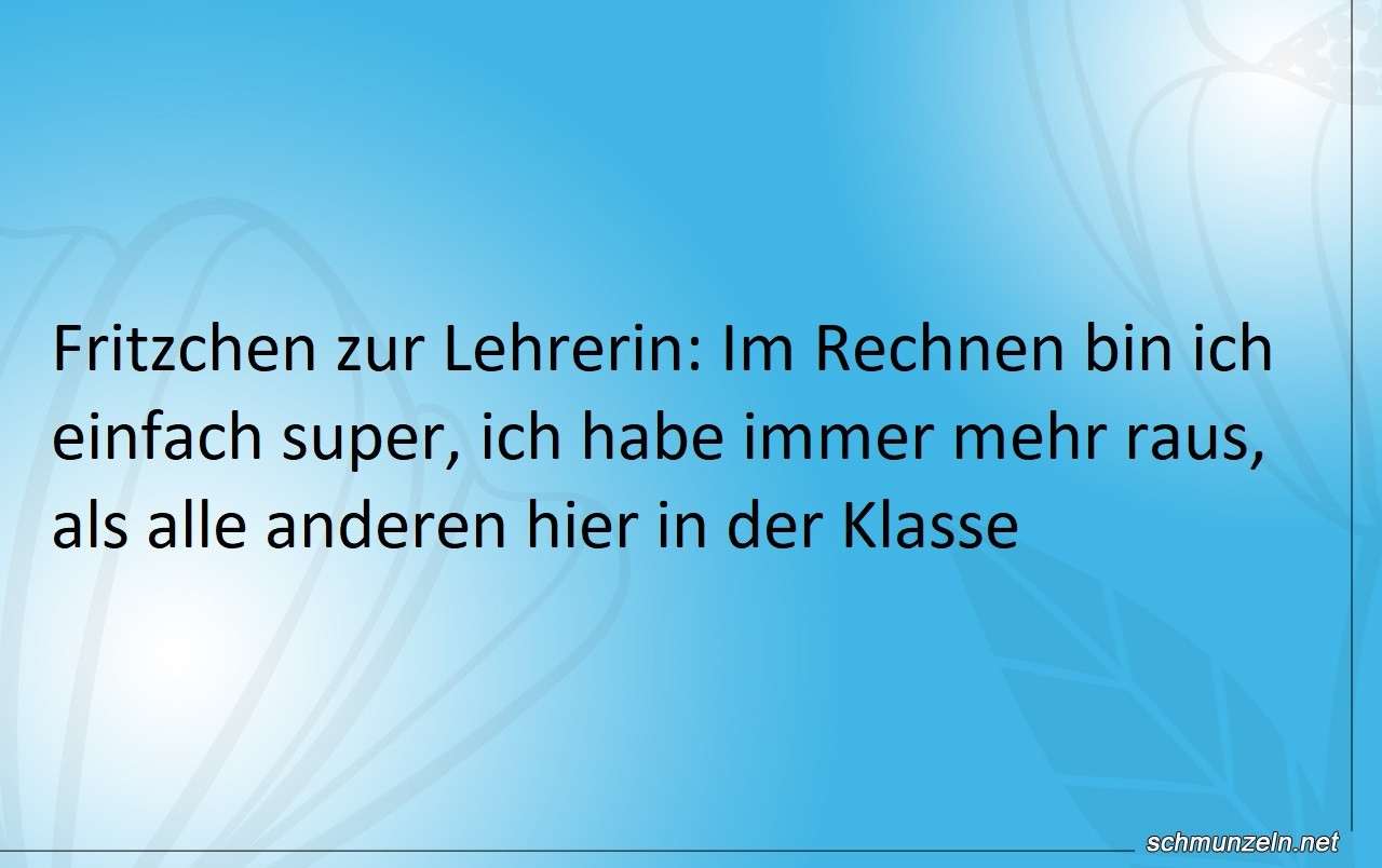 Im Rechnen bin ich einfach unschlagbar rechnen fritzchen