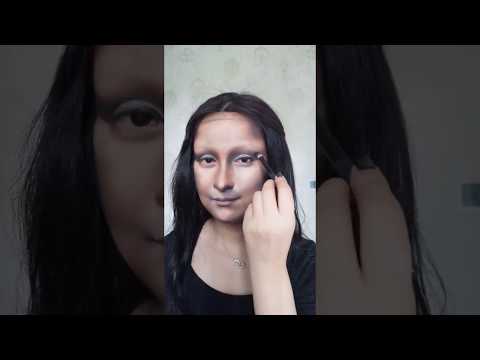 Frau schminkt sich wie Mona Lisa lisa schminken