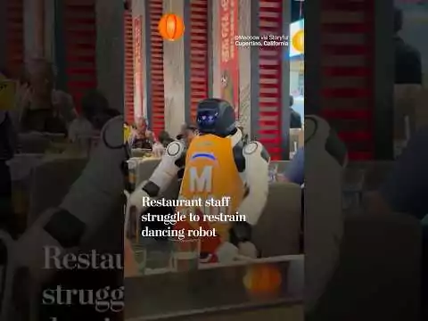 Roboter tanzt unkontrolliert herum - Angestellte müssen Roboter bändigen tanz roboter