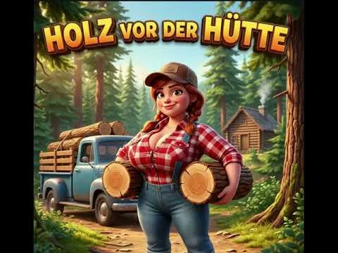 Sie hat Holz vor der Hütte holz-huette